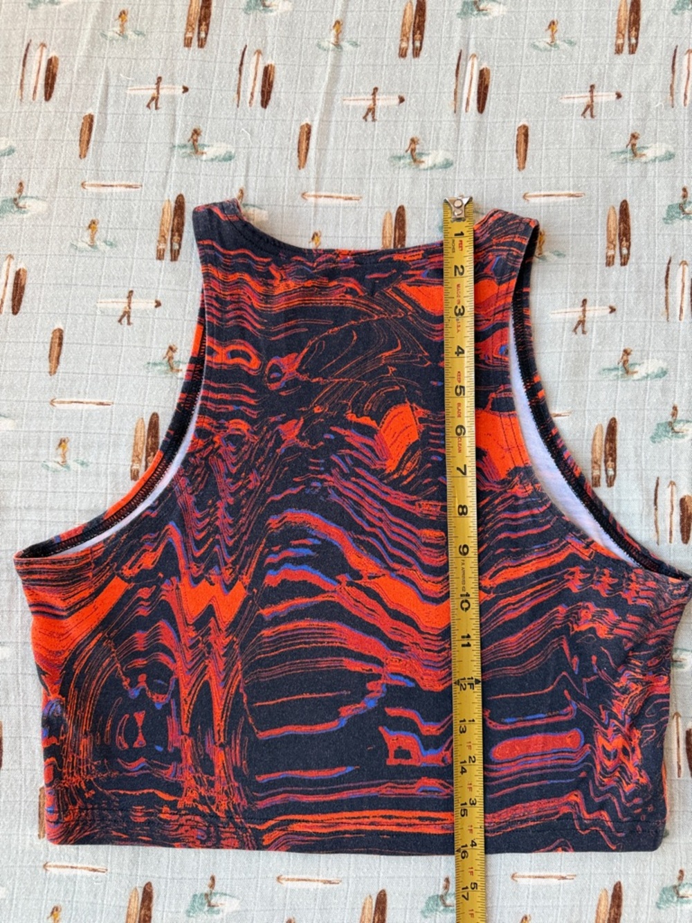 Nike Women’s Black & Red Abstract Crop Tank - Picture 6 of 6